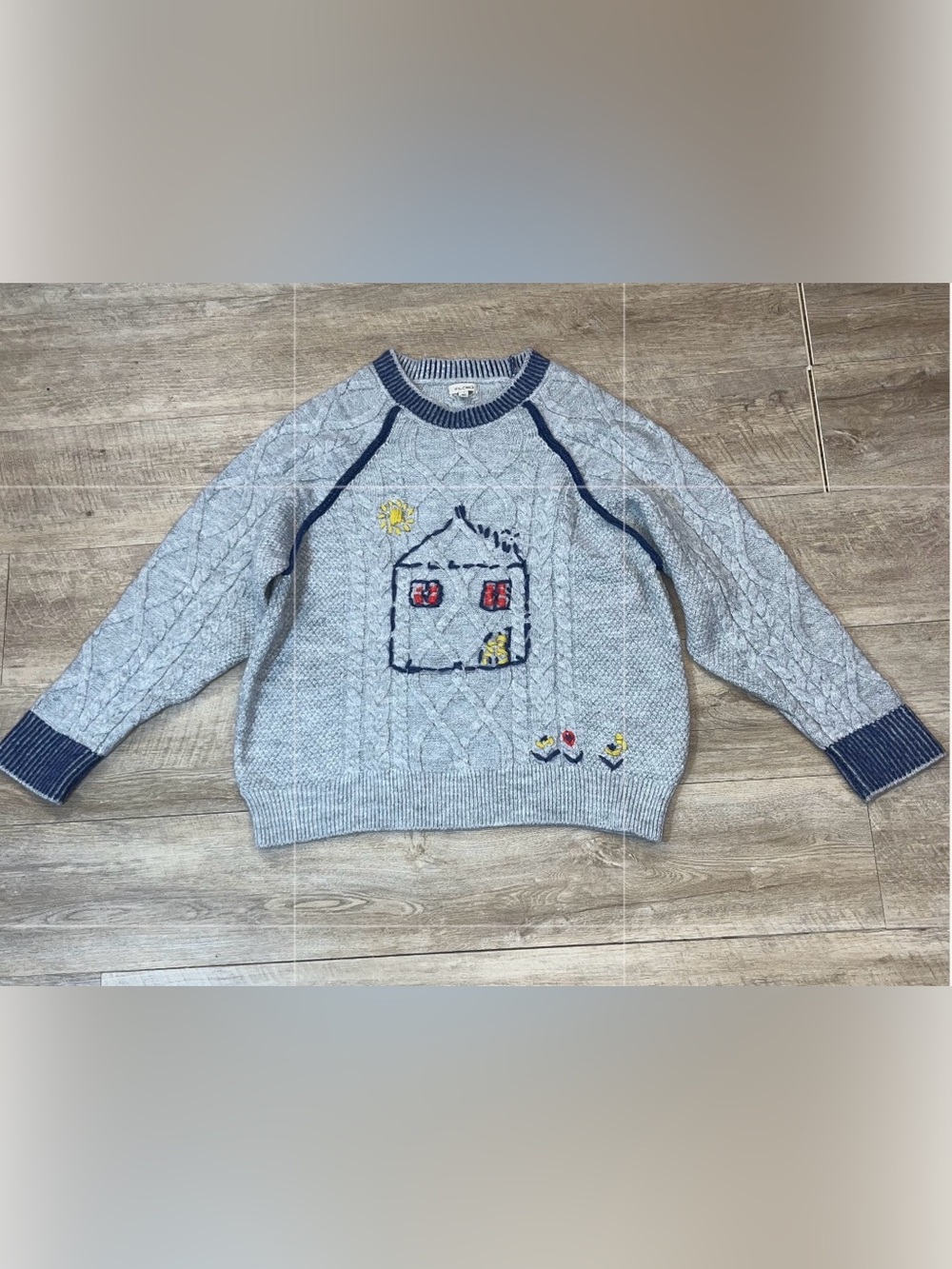 Anthropologie Pilcro Women’s Embroidered Cable Knit Sweater Size Large - Picture 4 of 9
